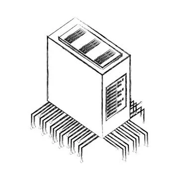 Database server center circuit technology Stock Illustration