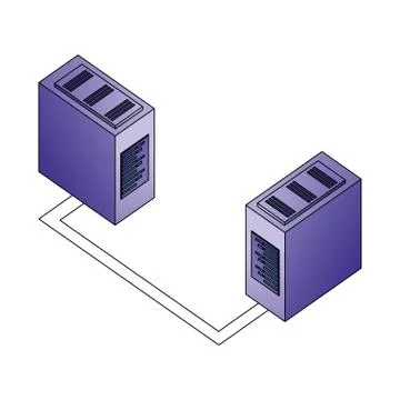 Database server center connection network data Stock Illustration