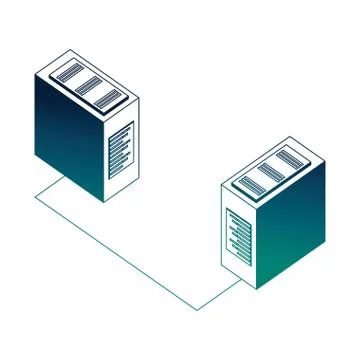 Database server center connection network data Stock Illustration