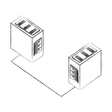 Database server center connection network data Stock Illustration
