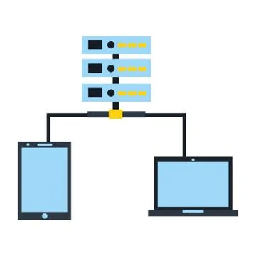 Database server center connection smartphone computer イラスト素材
