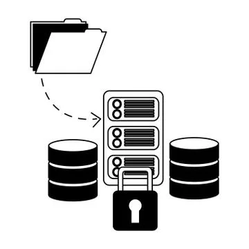 Database server center file information security Illustrazione stock