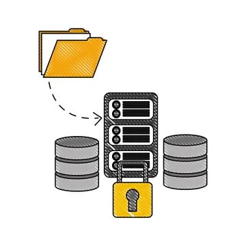Database server center file information security Stock Illustration