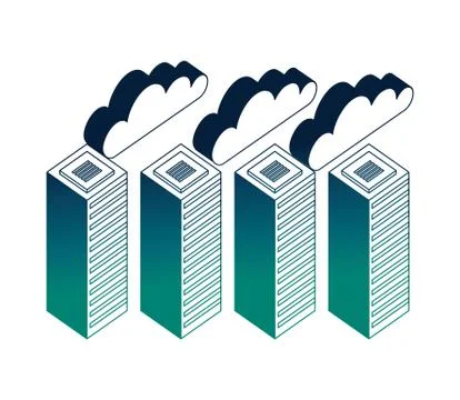Database server center network cloud storage イラスト素材