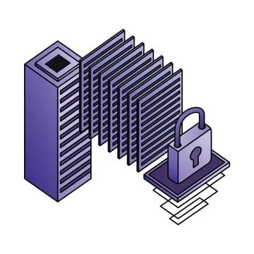 Database server center security data network Stock Illustration