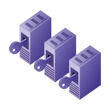 Database server center security protection networking Stock Illustration