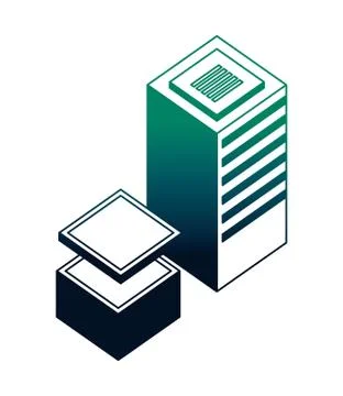 Database server center storage data network Stock Illustration