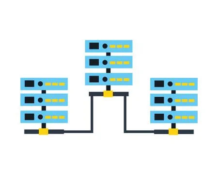 Database server center storage information Illustrazione stock