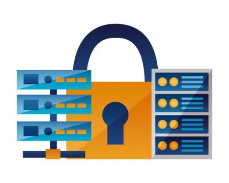 Database server center storage security Stock Illustration