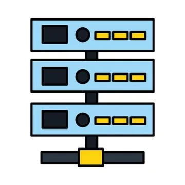 Database server center technology storage Stock Illustration