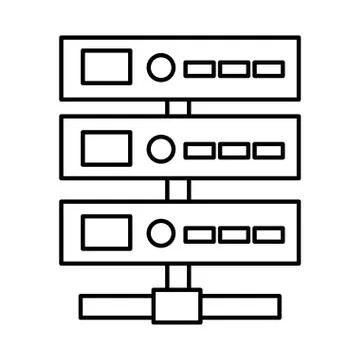 Database server center technology storage Stock Illustration