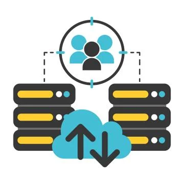 Database server cloud computing connection data security Stock Illustration
