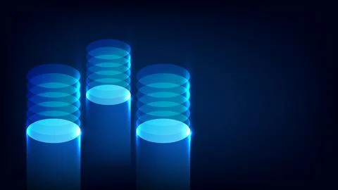 Database server cloud computing digital storage abstract blue futuristic ve.. Stockillustratie