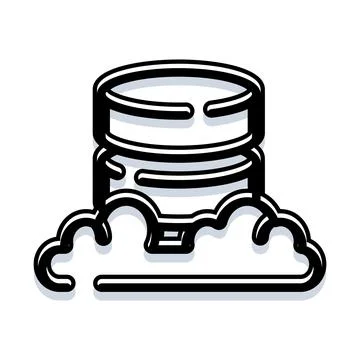 Database server on cloud computing network icon Stock Illustration