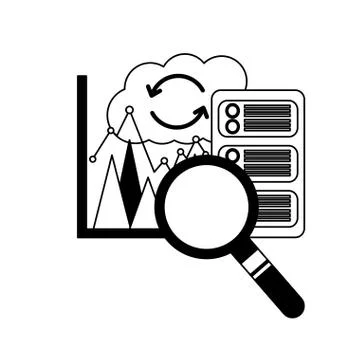 Database server cloud computing reload chart search 库存插图