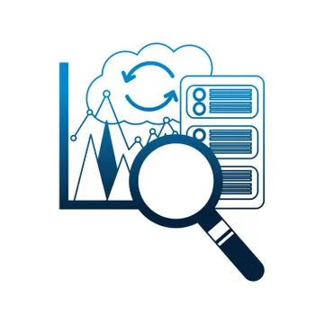 Database server cloud computing reload chart search Illustrazione stock