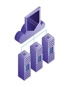Database server cloud computing storage protection connection Stockillustratie