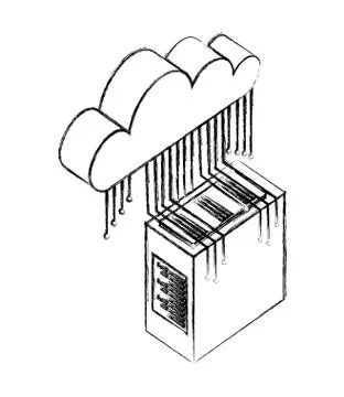 Database server cloud connection circuit technology digital Stock Illustration