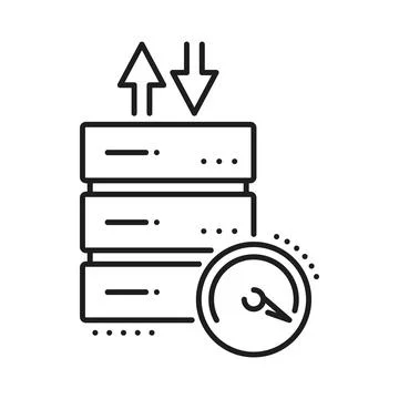 Database server, cloud storage service icon Illustrazione stock