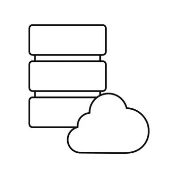 Database server cloud storage white background Stockillustratie