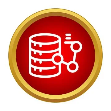Database server connecting to network and data flow Stockillustratie