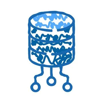Database server connection icon hand drawn illustration イラスト素材