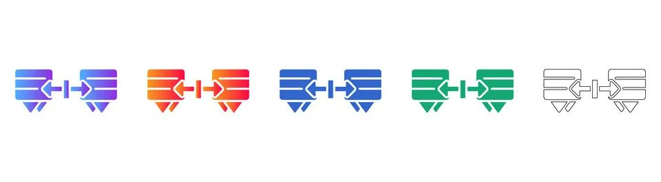 Database Server Connection Icons Stock Illustration