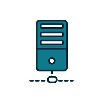 Database server connection internet of things line and fill icon Stock Illustration