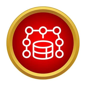 Database server connection network storage sharing data icon Illustrazione stock