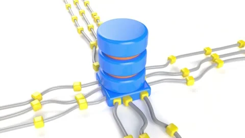 Database server data cloud cyber store on white bg Stock Footage 318488098