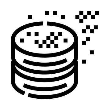 Database server data loss disintegration glitch icon 스톡 일러스트