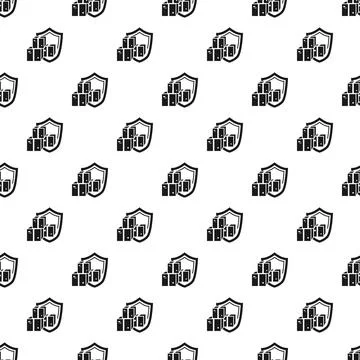 Database server data protection shield seamless pattern 스톡 일러스트