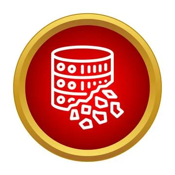 Database server failure icon showing data corruption Stockillustratie