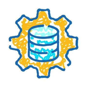 Database server gear data processing system icon イラスト素材
