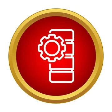Database server gear setting up technology icon Stock Illustration