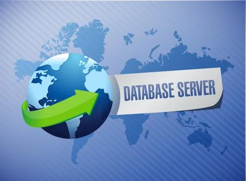 Database server global sign concept illustration イラスト素材