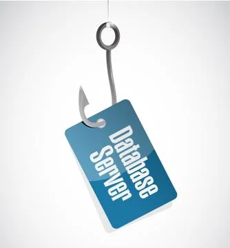 Database server hook tag sign illustration イラスト素材