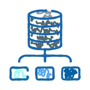 Database server hosting distributed data icon concept Stock Illustration