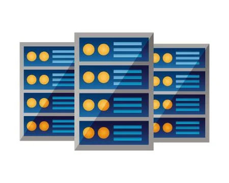 Database server hosting technology Illustrazione stock