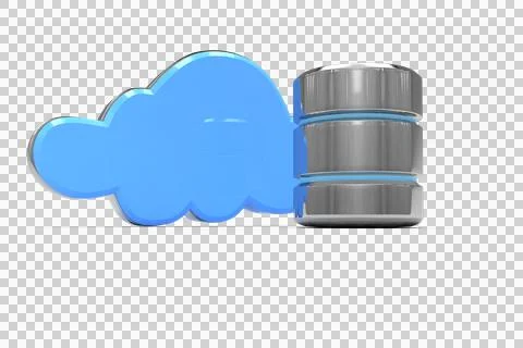 Database server icon and cloud Illustrazione stock
