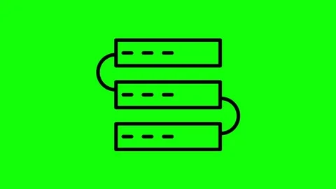 Database server icon animation with network connection on green screen backgroun Stock Footage 330397551