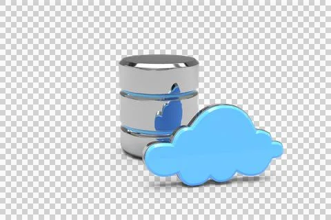 Database server icon with blue cloud Stock Illustration