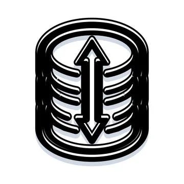 Database server icon with data transfer arrows イラスト素材