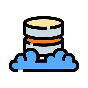 Database server icon floating on cloud computing Stock Illustration