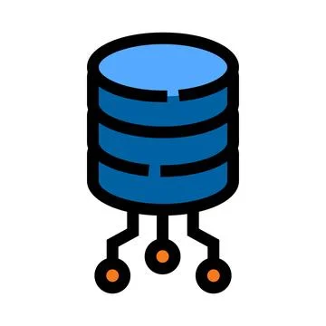 Database server icon illustrating data storage technology Illustrazione stock