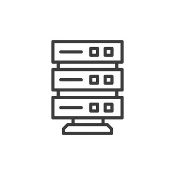 Database server, icon in line design. Database, server, storage, data Illustrazione stock