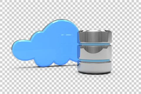Database server icon with lock and cloud Stock Photos