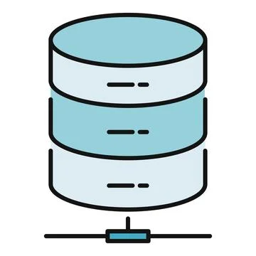 Database server icon representing data storage and computing Ilustração Stock