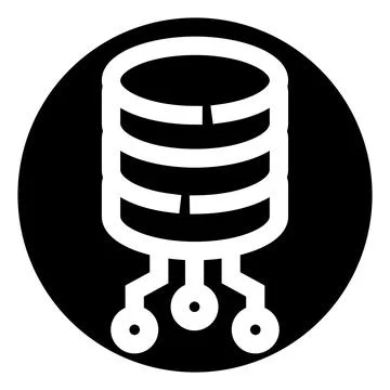 Database server icon showing data storage and network イラスト素材