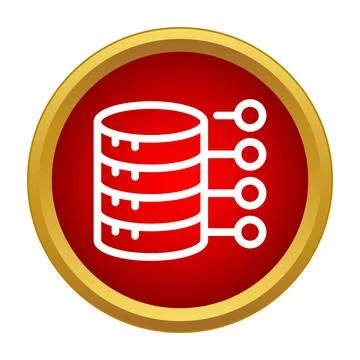 Database server icon showing data storage and computing Stock Illustration